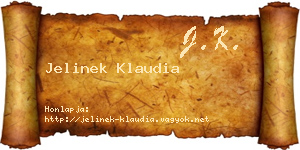Jelinek Klaudia névjegykártya